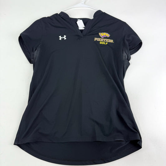 Used Black Under Armour Womens Mach Polo | UWSP Pointers | Womens L | E298 - Top Flight Hockey
