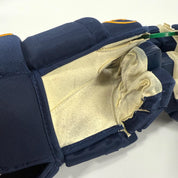 Used Navy STL Blues Warrior Alpha DX Pro Gloves | 14" | Suter | D95 - Top Flight Hockey