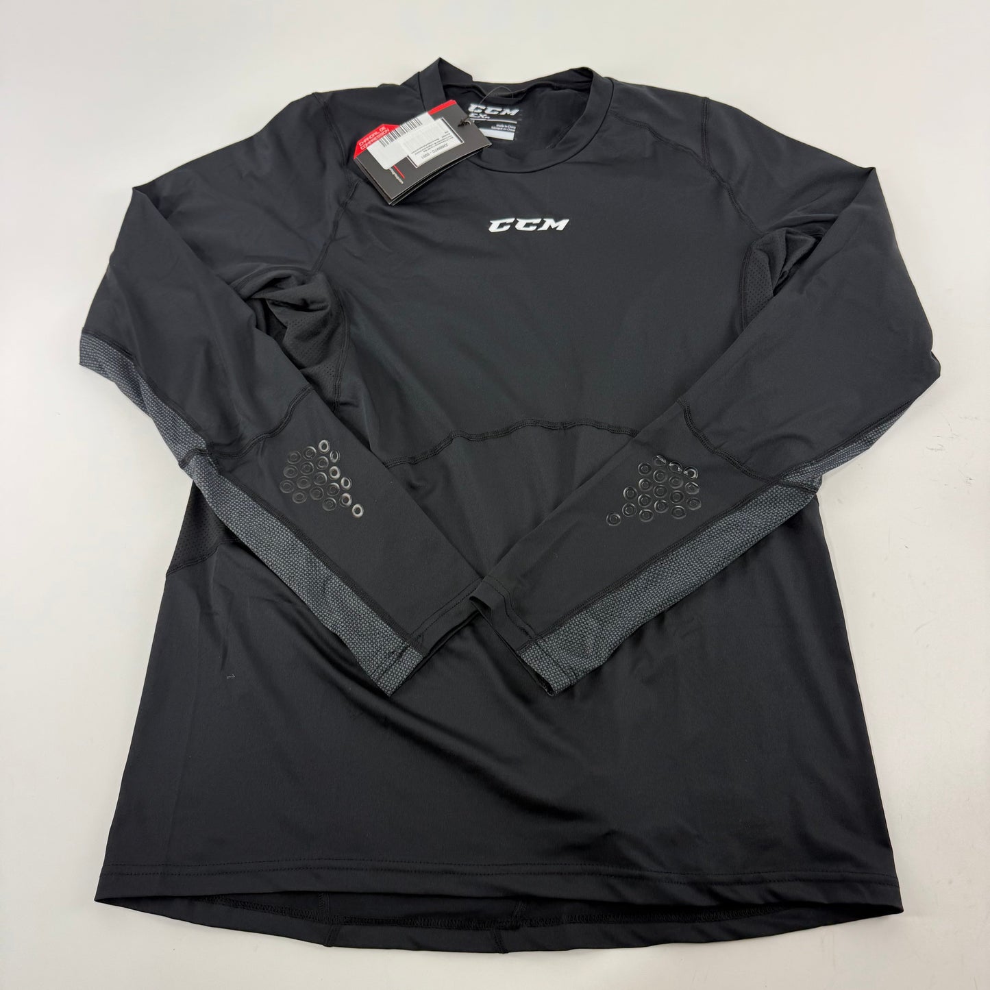 New Black CCM Mens Baselayer Long Sleeve Top with Gel | Senior M | #191520510237