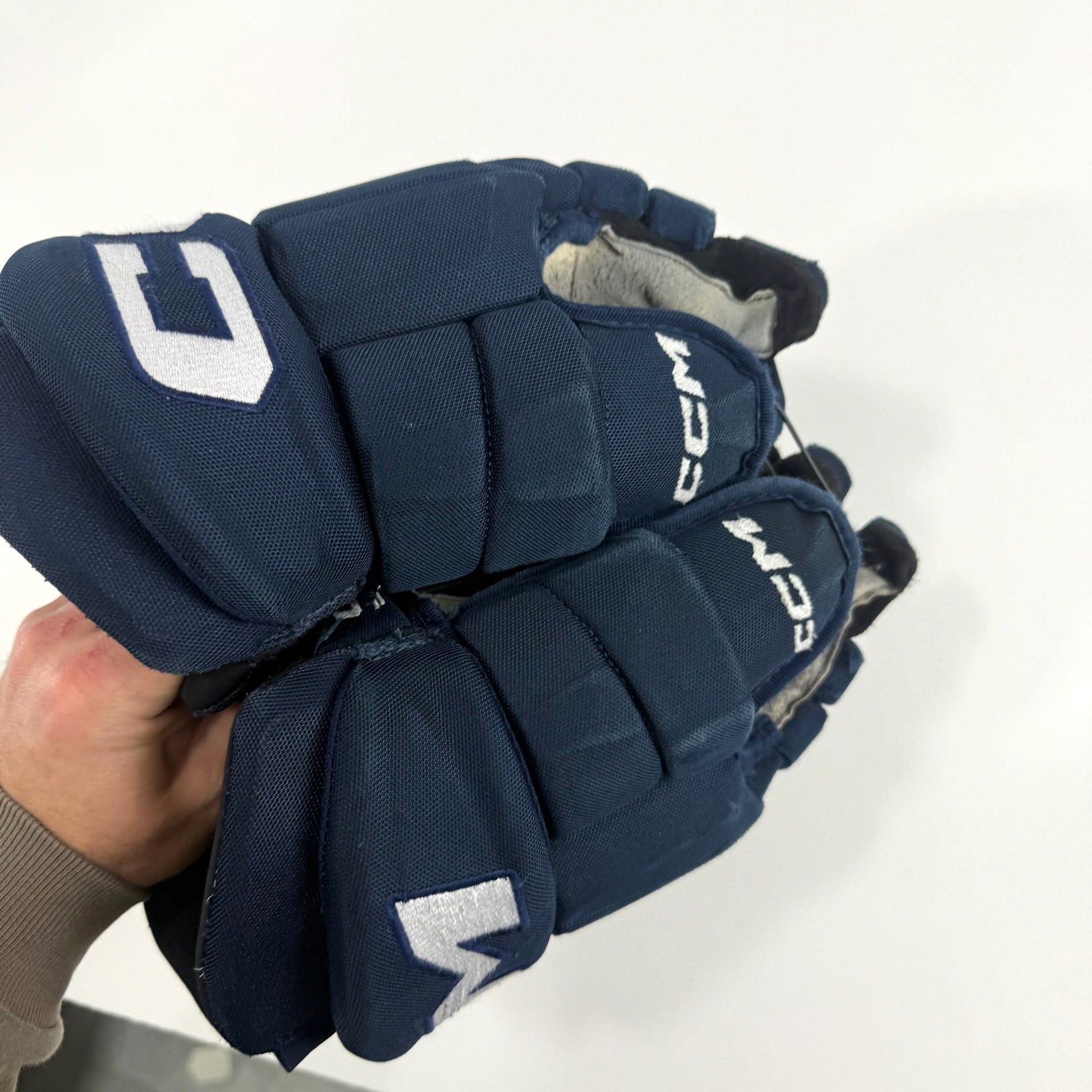 Used Navy CCM Tacks Pro Gloves | 14" | D365 - Top Flight Hockey