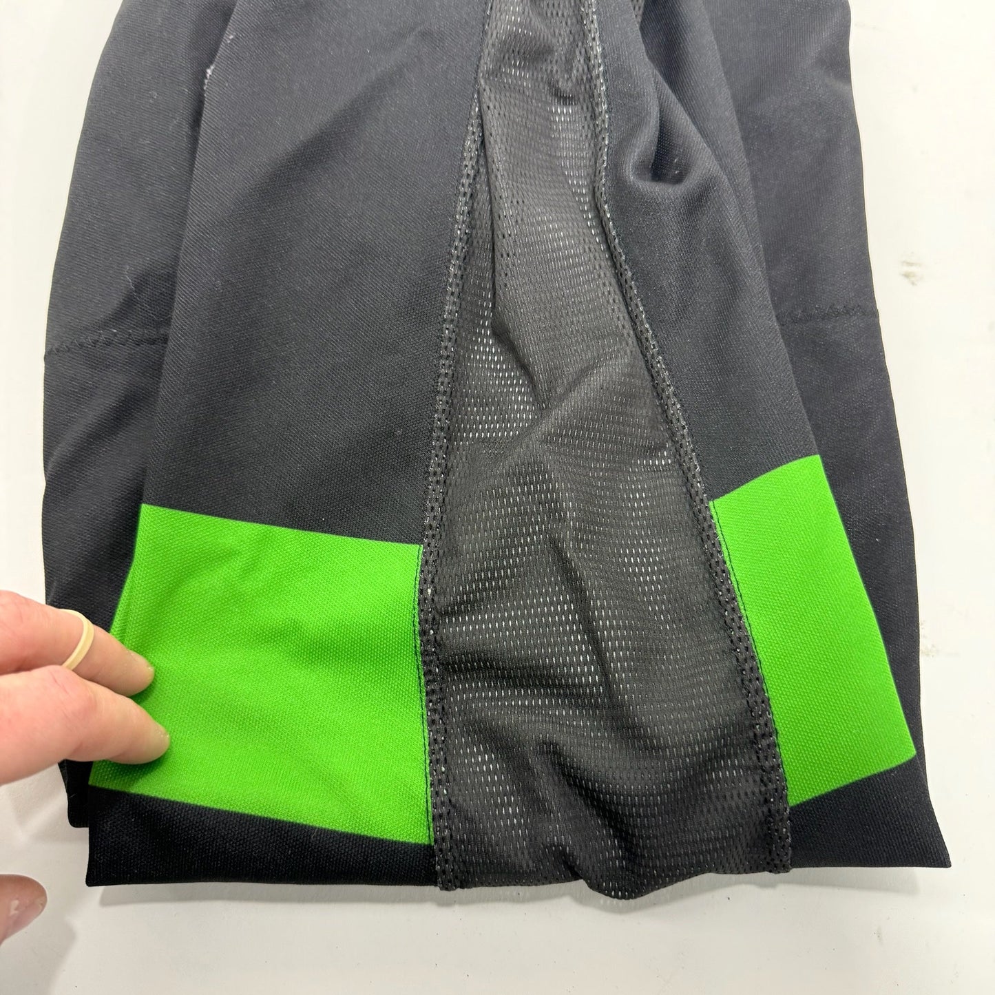 Used Black With Green Stripe Socks | Senior | A29