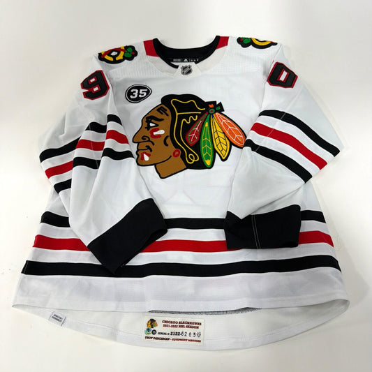 Tyler Johnson #90 Away Chicago Blackhawks Game Worn Jersey 2021-2022, Set 1 | Size 54 | 6265-25558