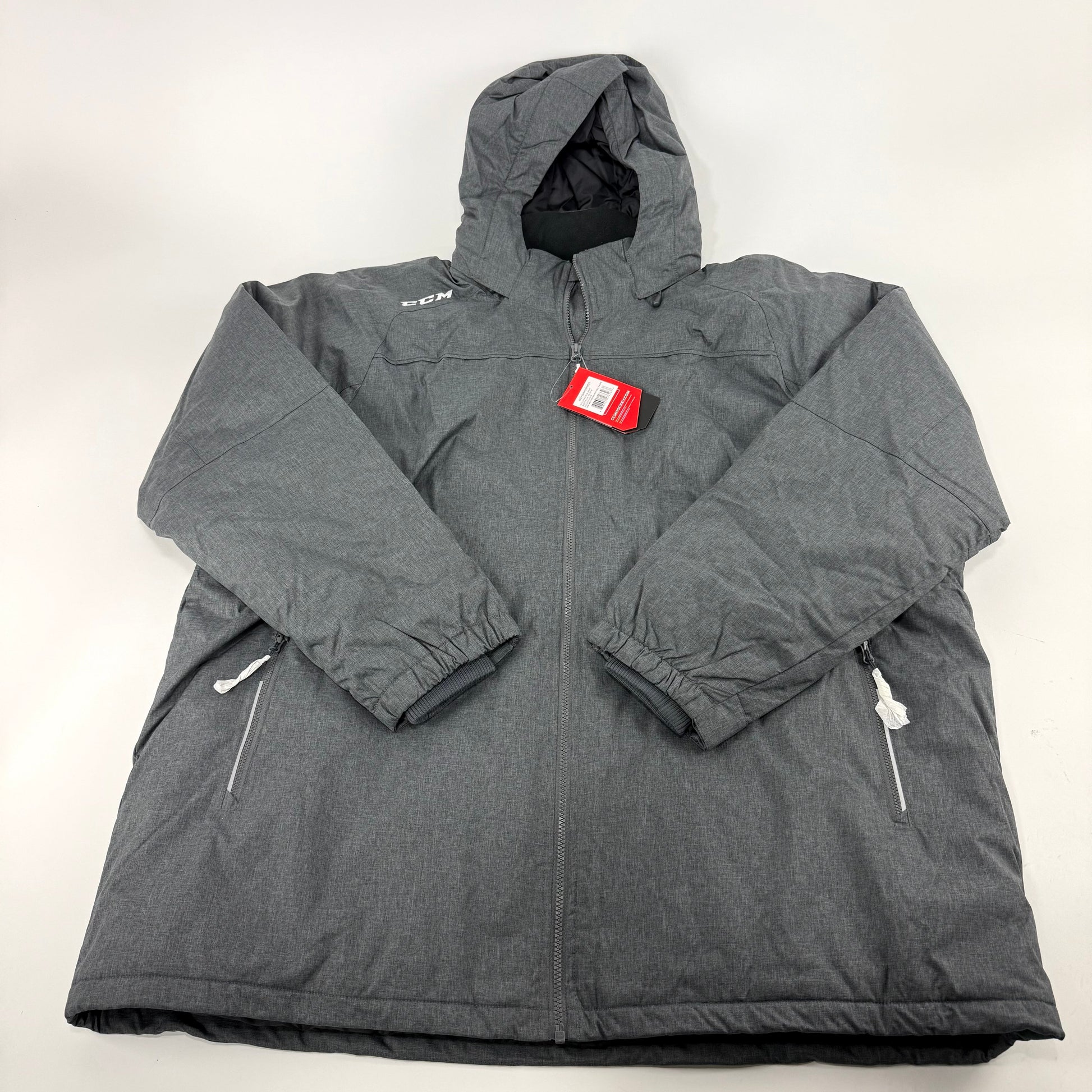 New Dark Grey CCM Mens Team Winter Jacket | Senior 3XL | #888600266268 - Top Flight Hockey
