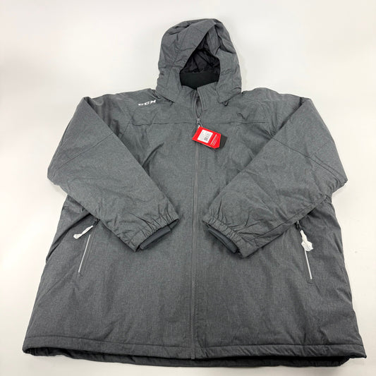 New Dark Grey CCM Mens Team Winter Jacket | Senior 3XL | #888600266268 - Top Flight Hockey