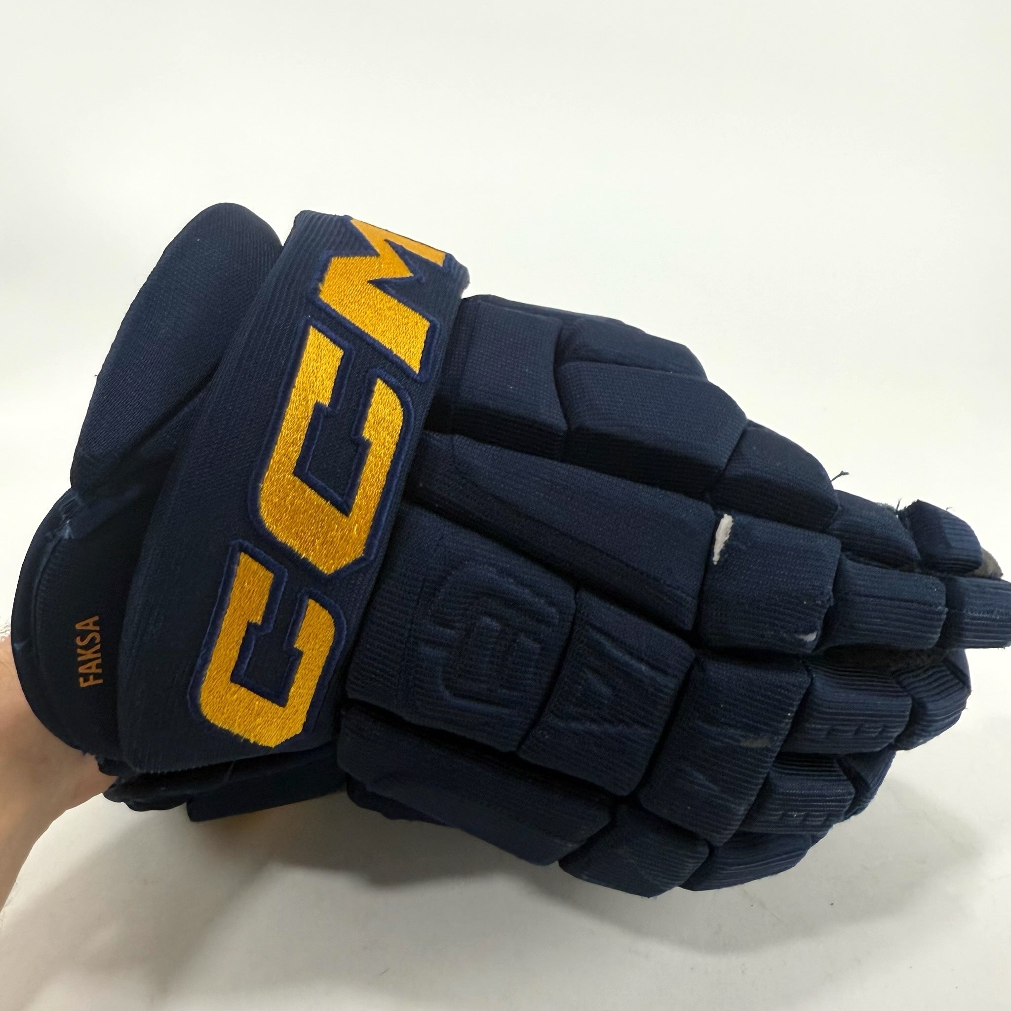 Used Navy STL Blues CCM HGCL Gloves | 15" | Faksa | D180 - Top Flight Hockey