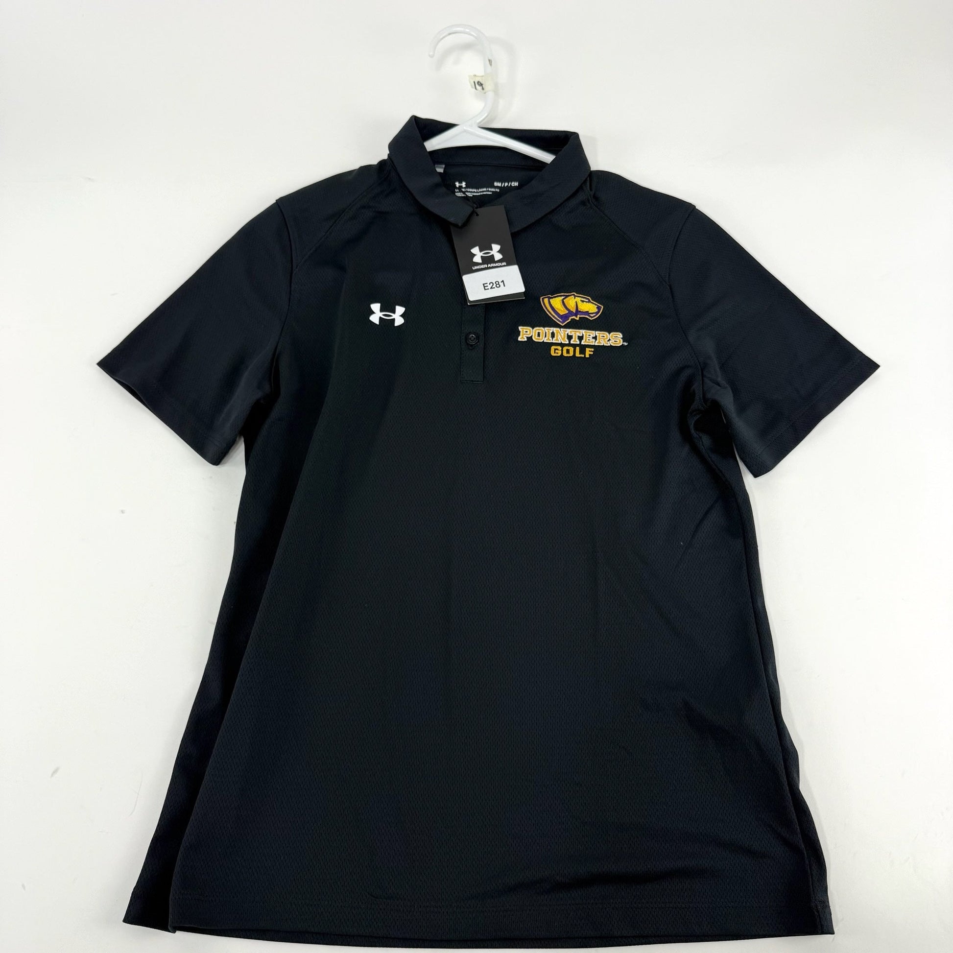 New Black Womens Under Armour UWSP Pointers Golf Polo | Womens S | E281 - Top Flight Hockey