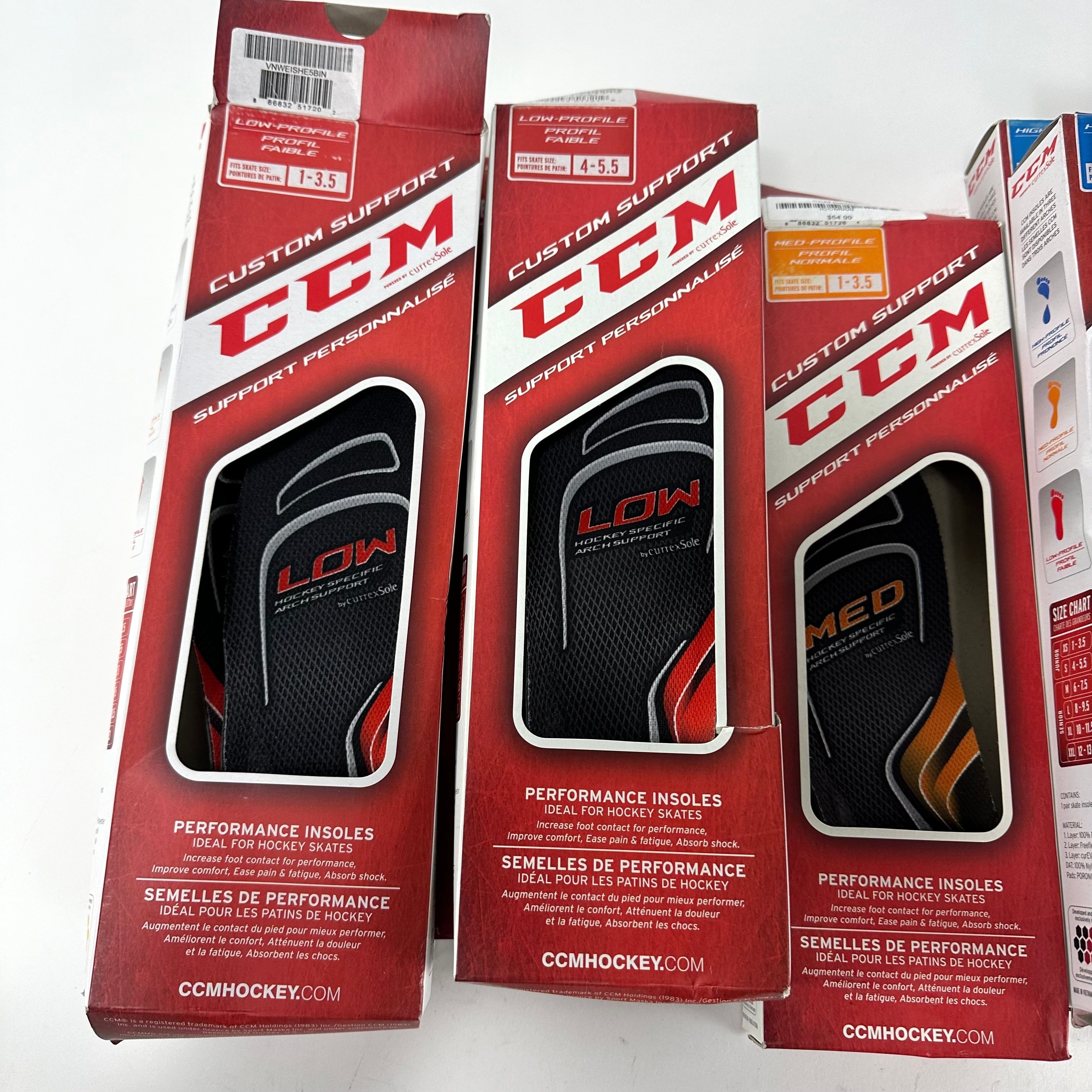 Brand New CCM Footbeds Size 1 - 7.5 (Low, Med, High) 1-3.5 High - Top Flight Hockey