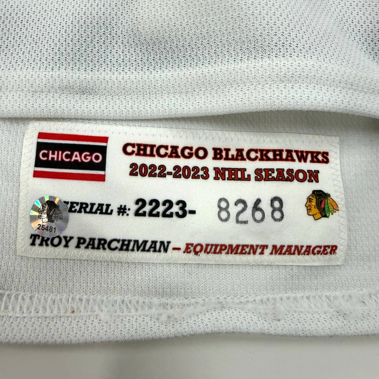 Jake McCabe #6 Home Chicago Blackhawks Game Worn Jersey 2022-2023, Set 1 | Size 56 | 8268-25481
