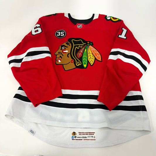Riley Stillman #61 Home Chicago Blackhawks Team Issued Jersey 2021-2022, Set 2 | 6376-21751