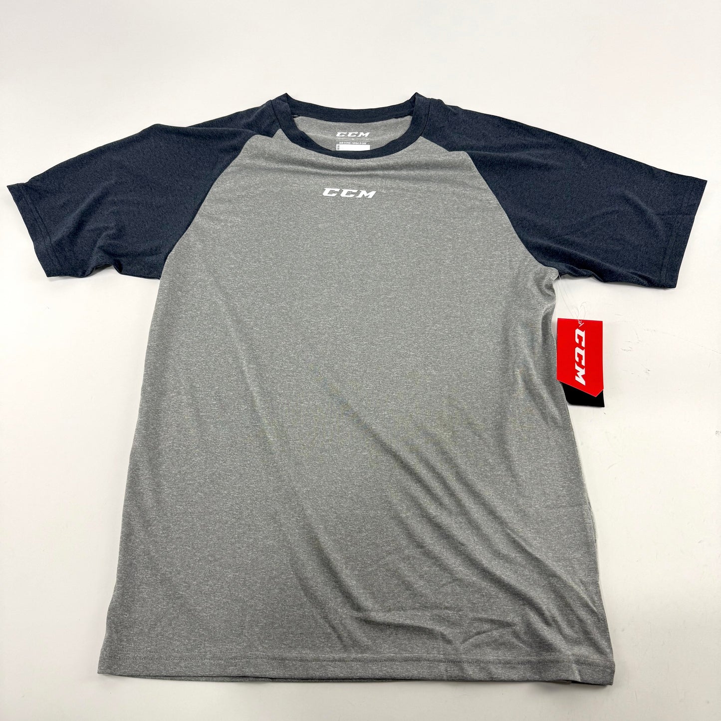 New CCM Mens Basecamp Two Tone Short Sleeve | Grey/Navy | Senior M | #191520510831