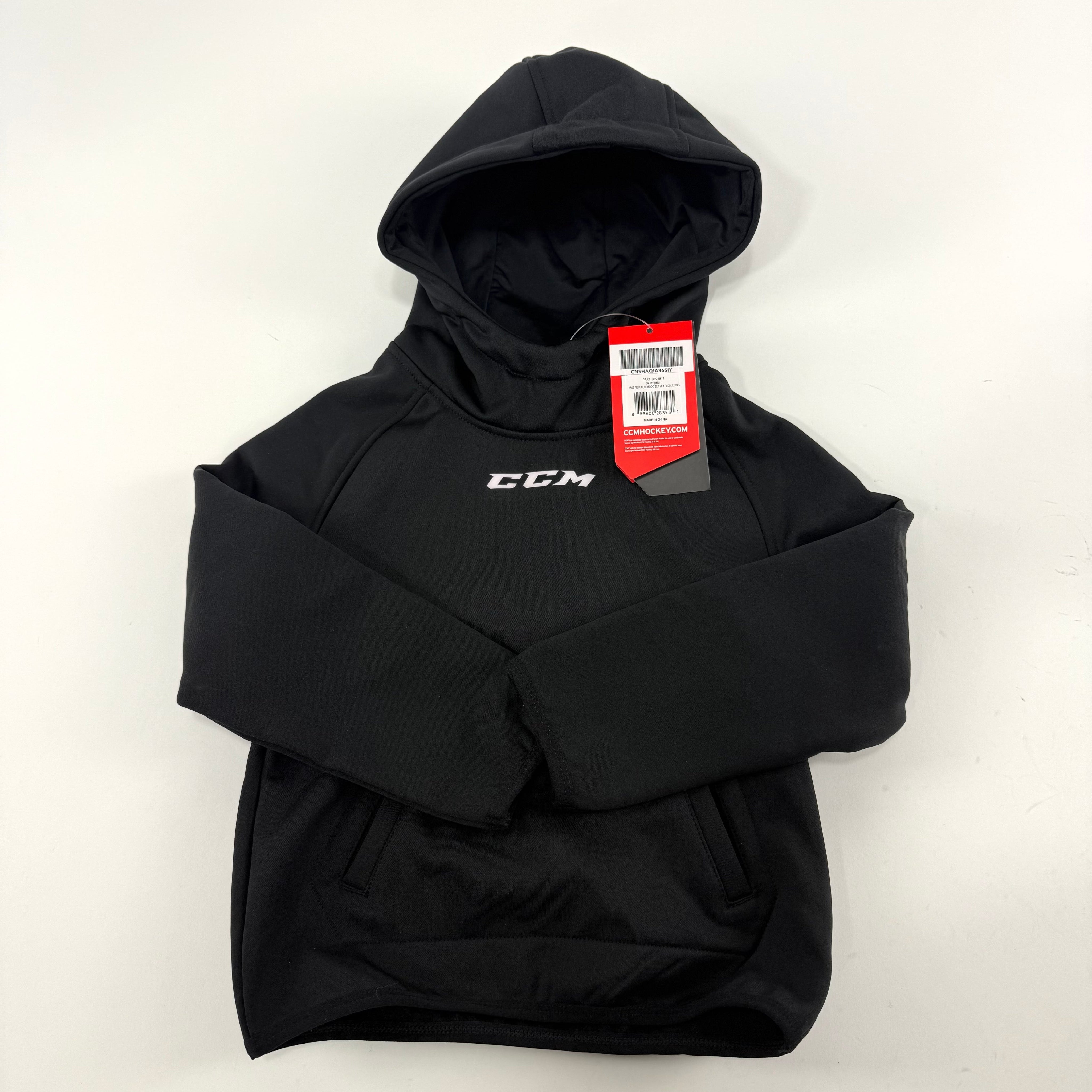 New Black CCM Youth Pullover Performance Fleece Hoodie | Youth XXS | #888600283531 - Top Flight Hockey