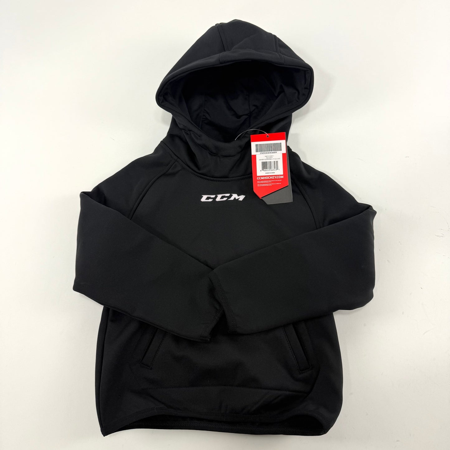 New Black CCM Youth Pullover Performance Fleece Hoodie | Youth XXS | #888600283531 - Top Flight Hockey