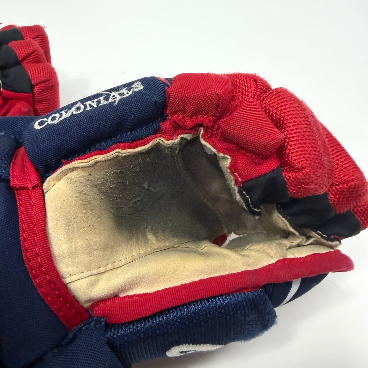 Used Blue Red White Bauer Hyperlite Gloves | 12" | AB807