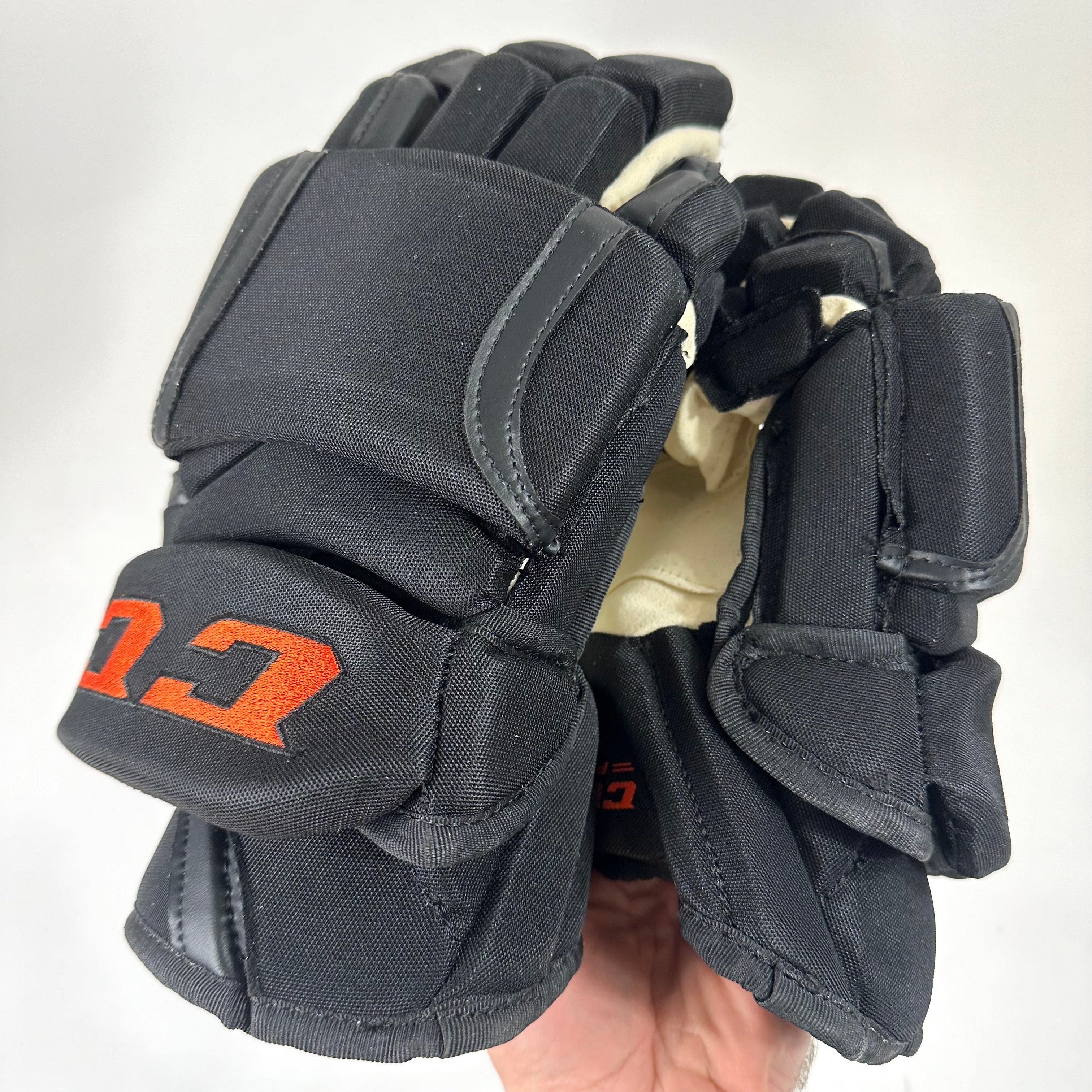 Brand New Black and Orange CCM HG12 Gloves Philadelphia Flyers 15"