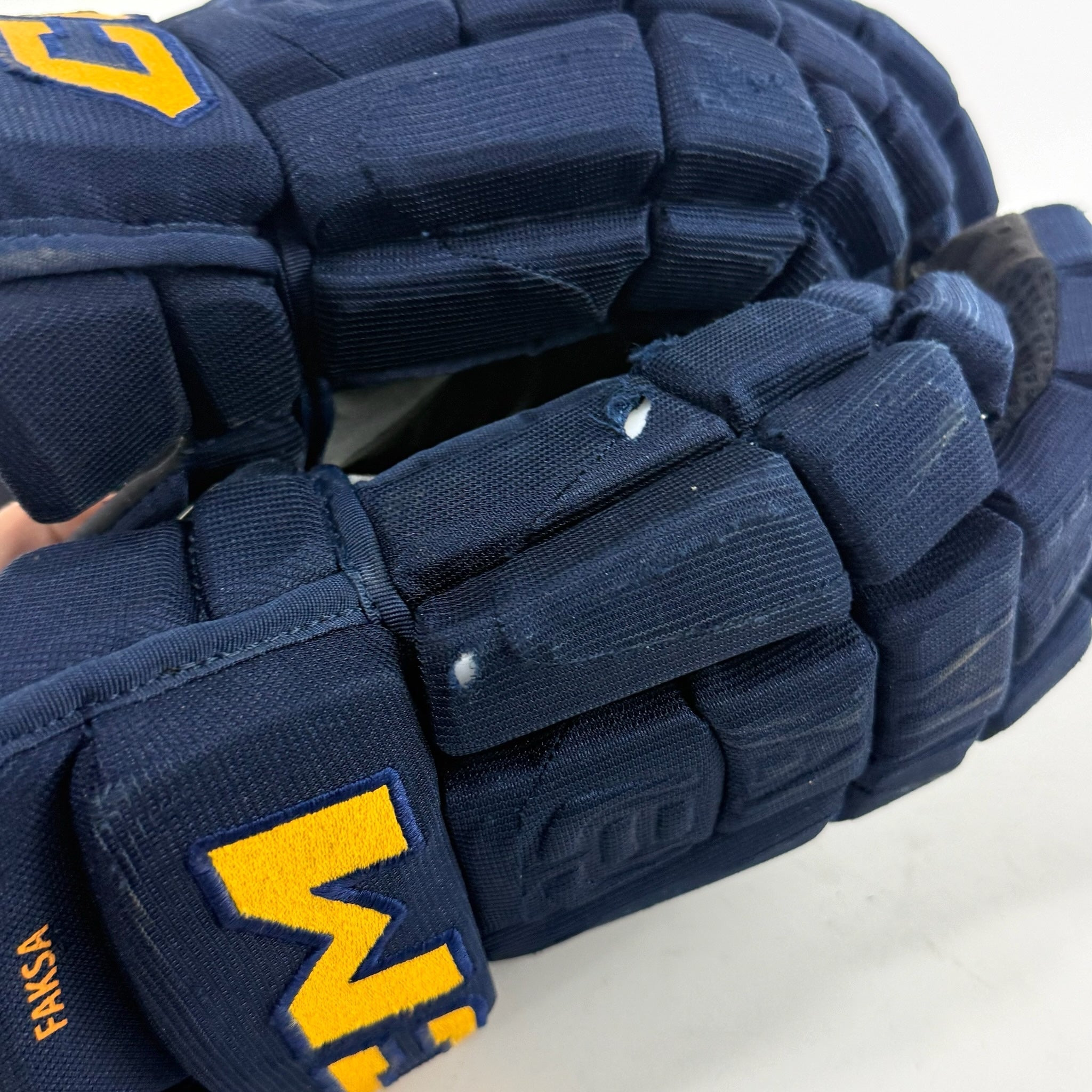Used Navy STL Blues CCM HGCL Gloves | 15" | Faksa | D179 - Top Flight Hockey