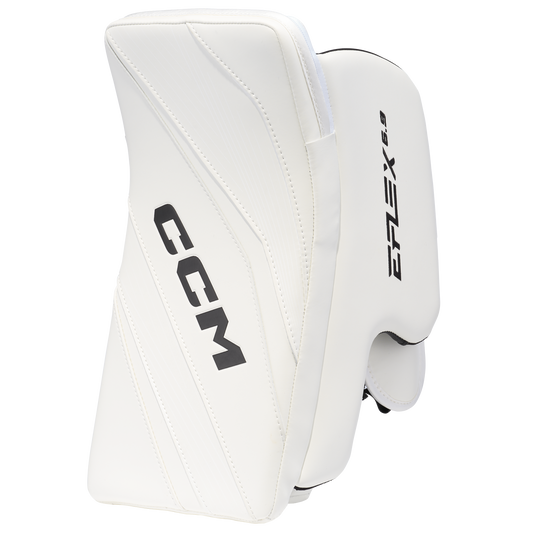 New CCM White E Flex 6.9 Goalie Blocker | Regular | Intermediate | #191520629854
