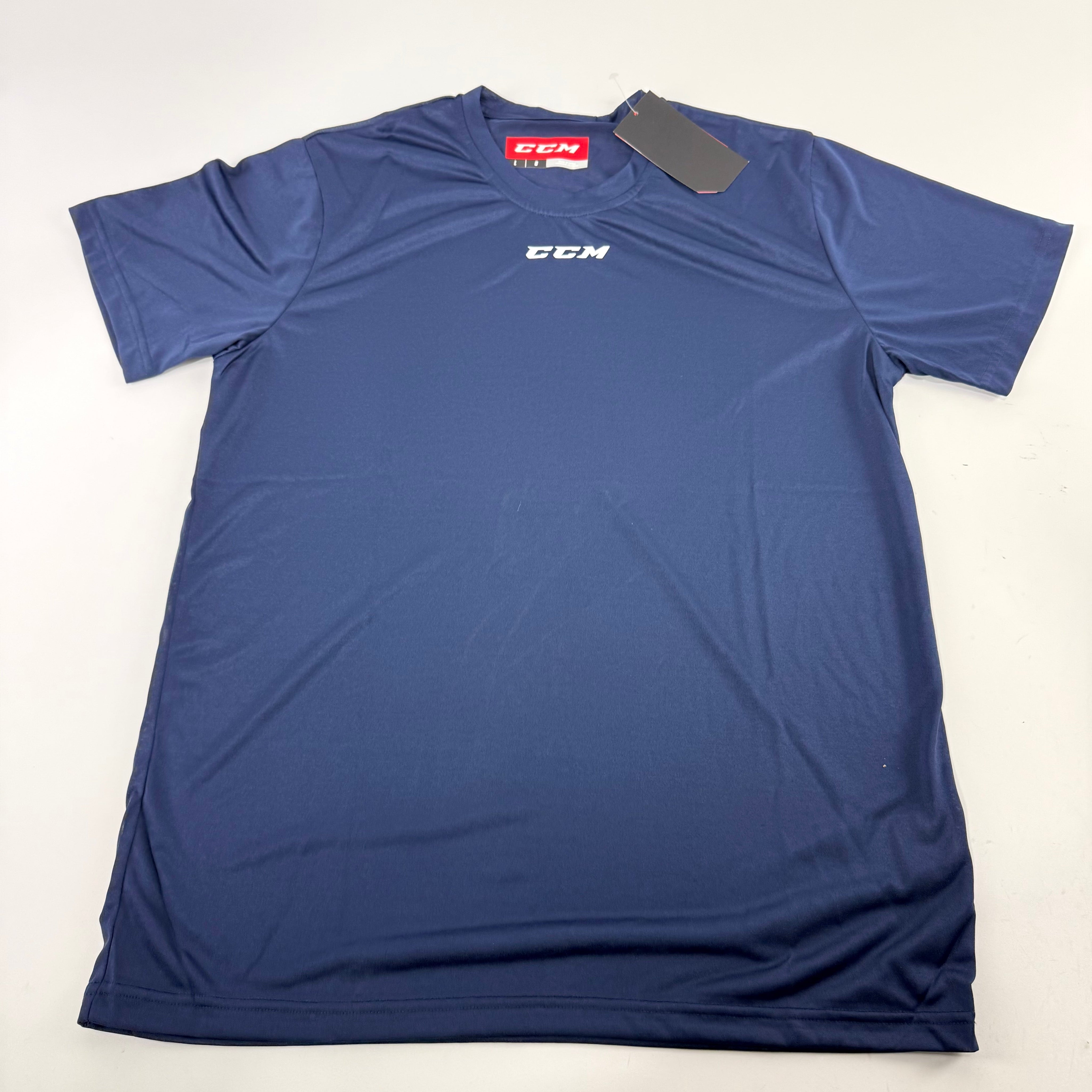 New Navy CCM Mens Dri Fit T Shirt | Senior L | #888600268651 - Top Flight Hockey