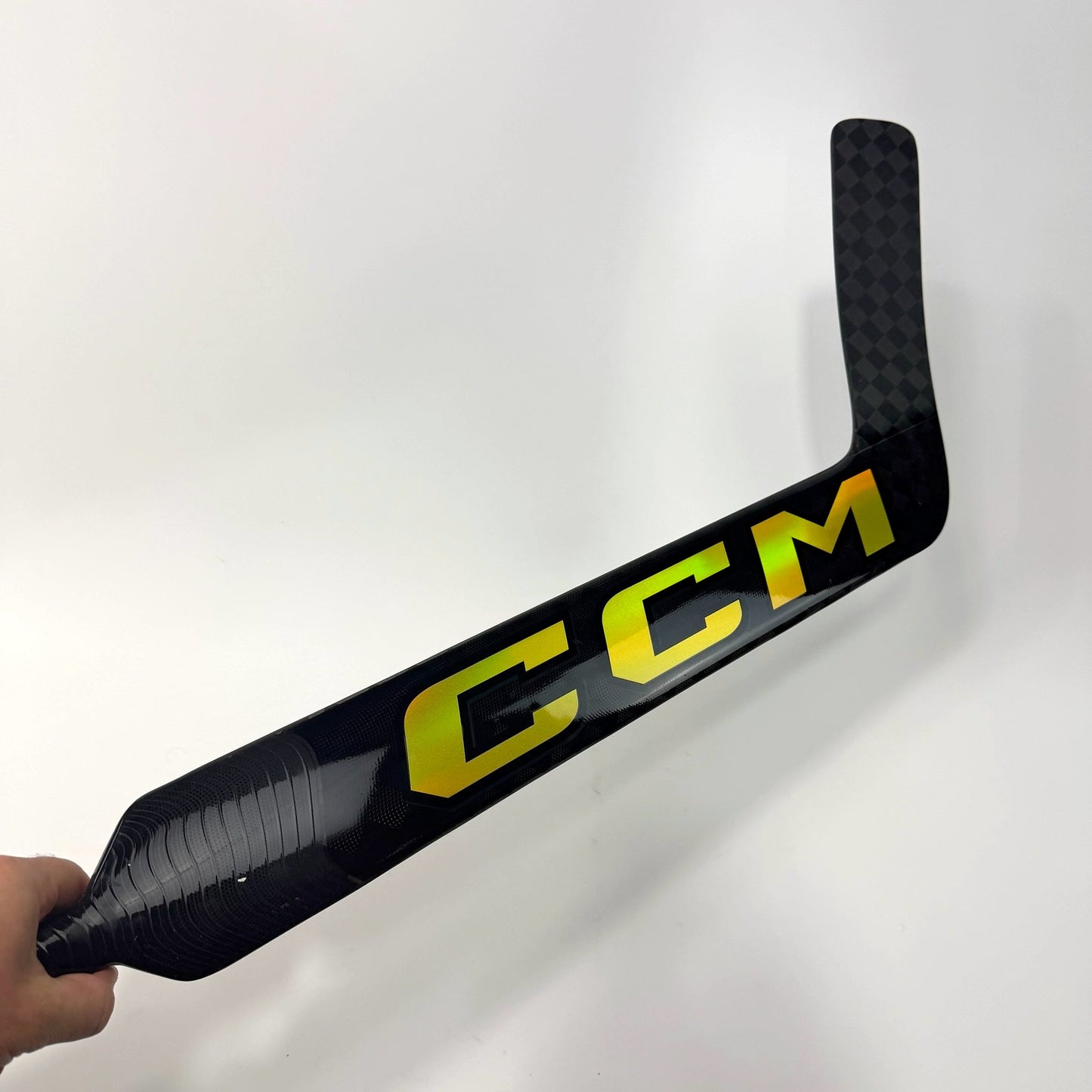 New Regular Black/Gold CCM Tacks XF Pro Goalie Stick | 25" Paddle P31 Curve Grip | AB975
