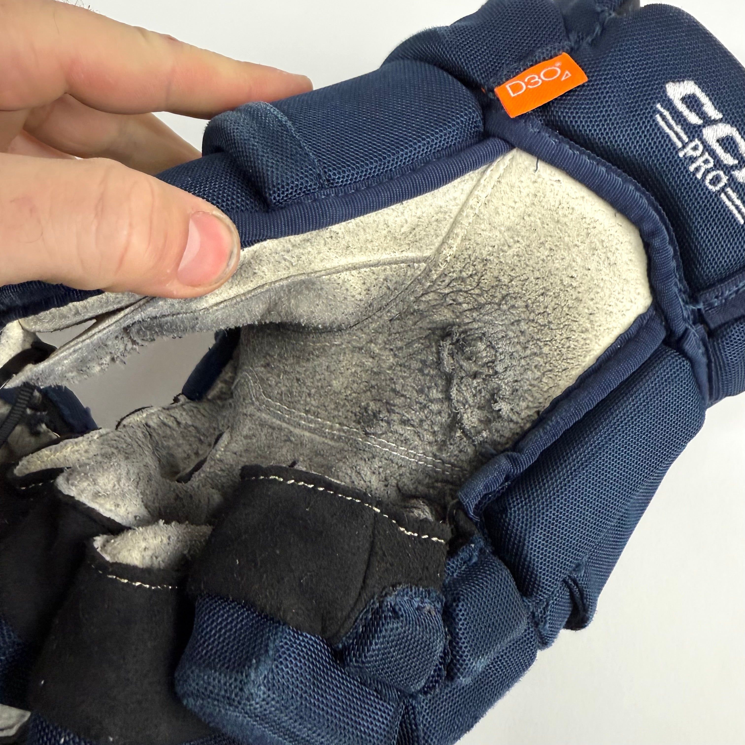Used Navy CCM Tacks Pro Gloves | 14" | D364