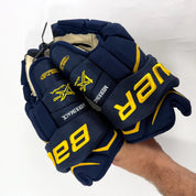 New Navy and Yellow Bauer Vapor 1x Pro Gloves | 15" | B578 - Top Flight Hockey