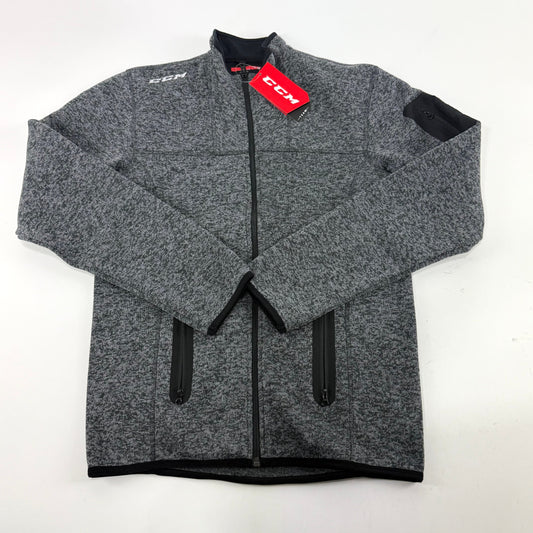 New Dark Grey CCM Mens Fleece Full Zip Jacket | Senior S | #191520014339