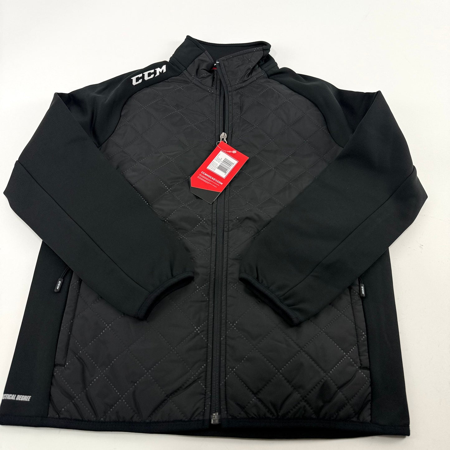 New Black CCM Youth Team Quilted Jacket | Youth L | #888600315041 - Top Flight Hockey