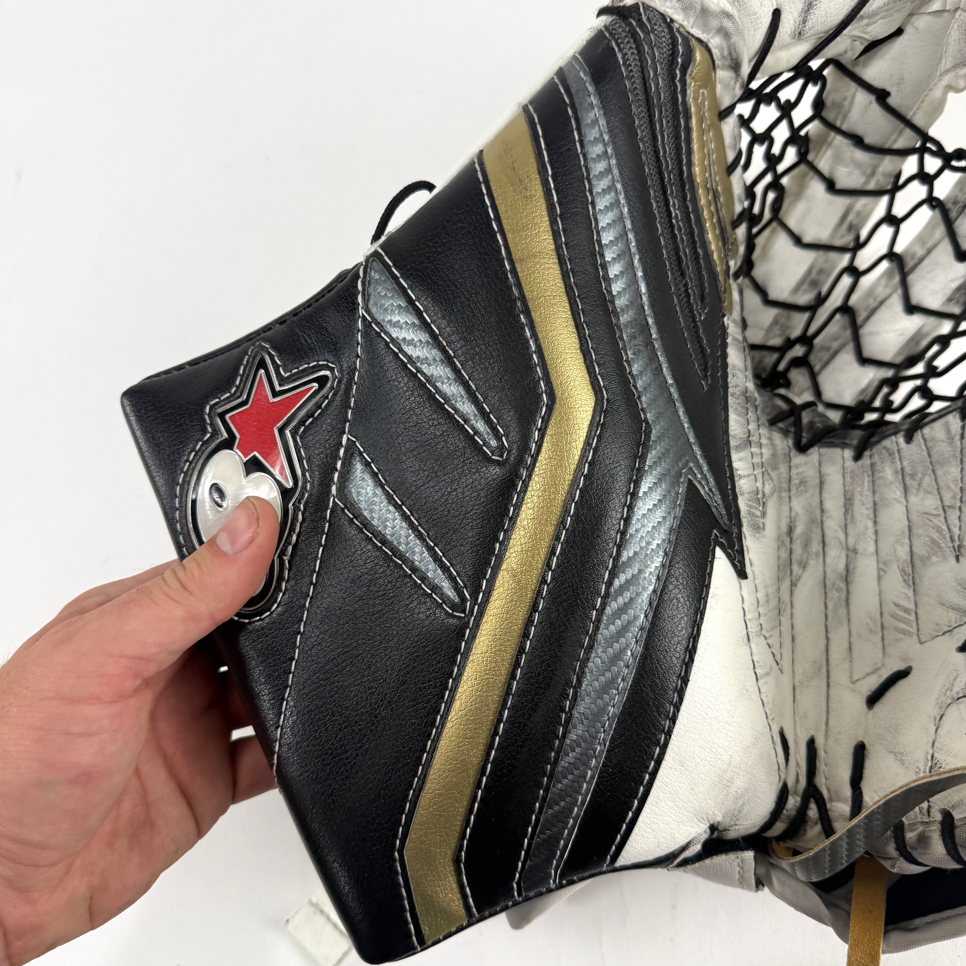 Gold VGK Knights Brians Optik 2 Goalie Glove | Lehner | B621 - Top Flight Hockey