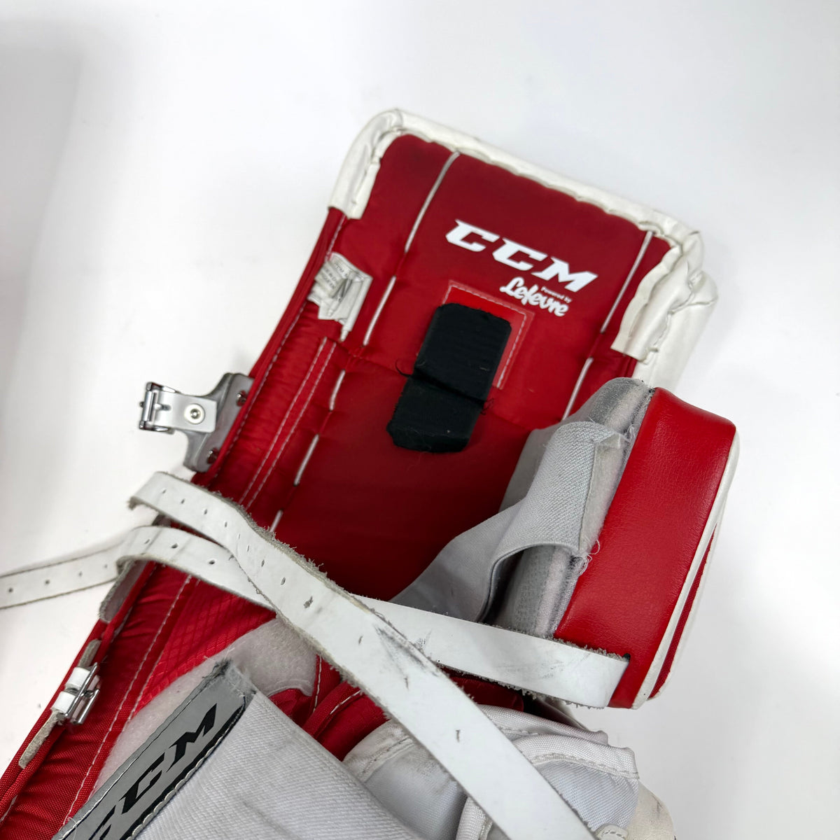 Used White and Red CCM Premier R1.9 Goalie Pads | 29+1" | AB356