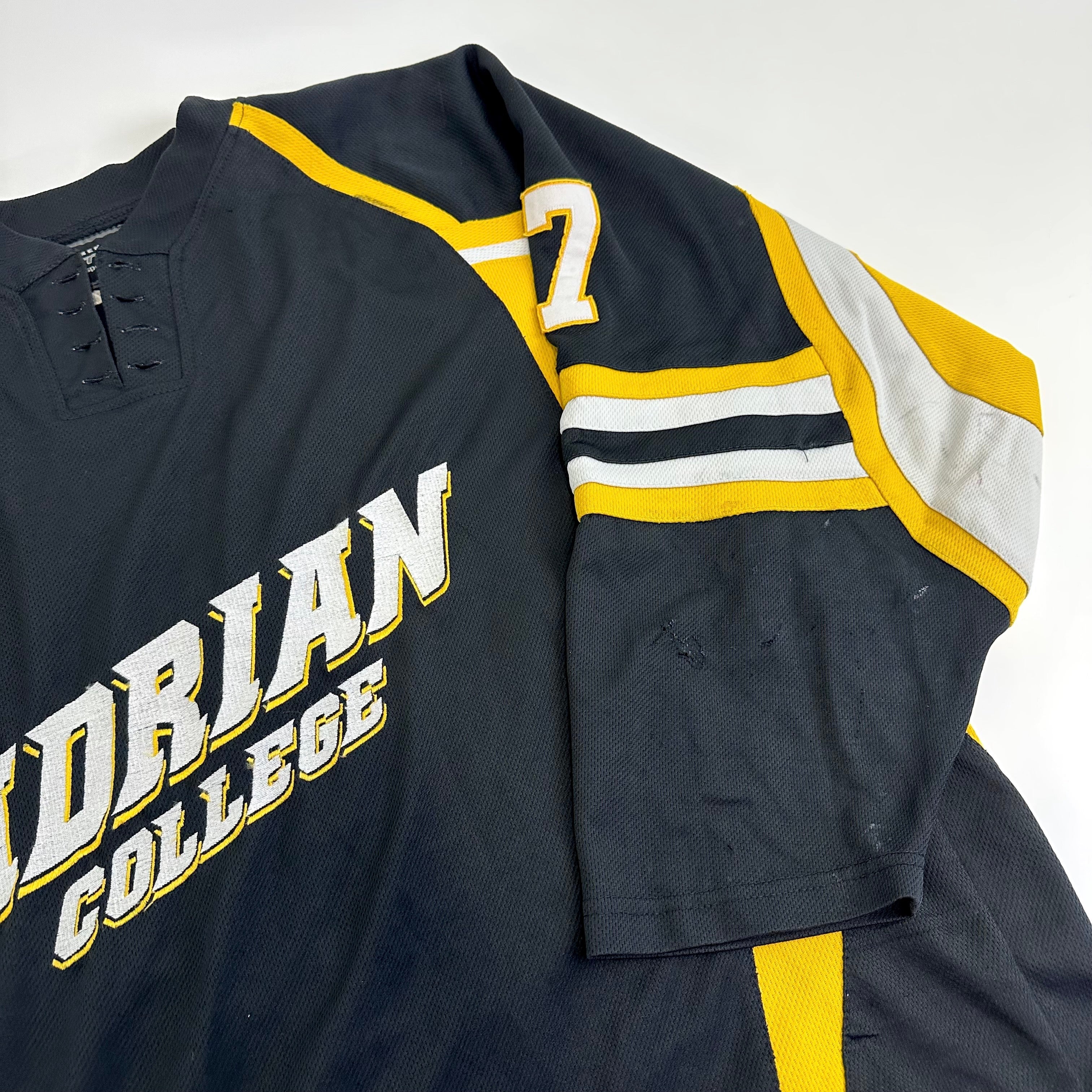 Used Adrian College Black Harrow Mens Game Jersey | Size XL | #7