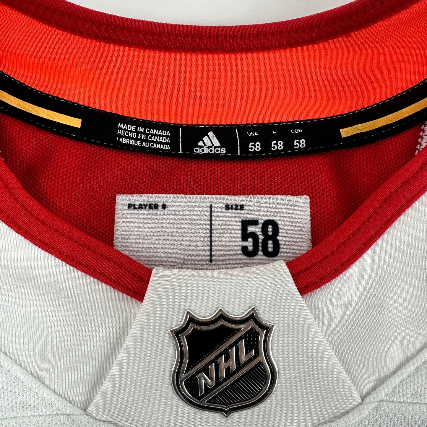 MACDOUGALL #85 - White Chicago Blackhawks Camp / Practice Jersey - Adidas MIC Size 58