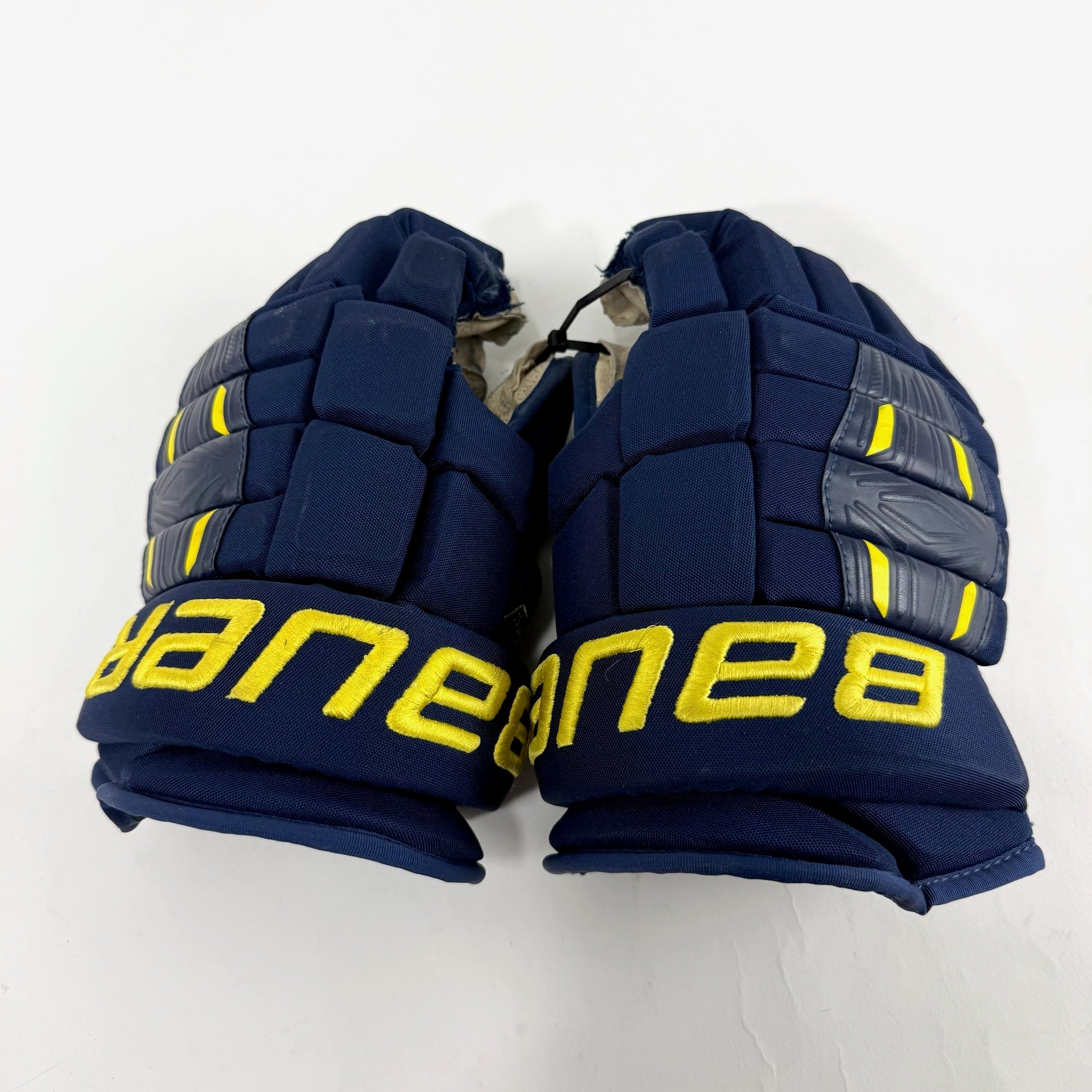 Used Navy and Yellow Bauer Pro Series Gloves | 14" | B575 - Top Flight Hockey