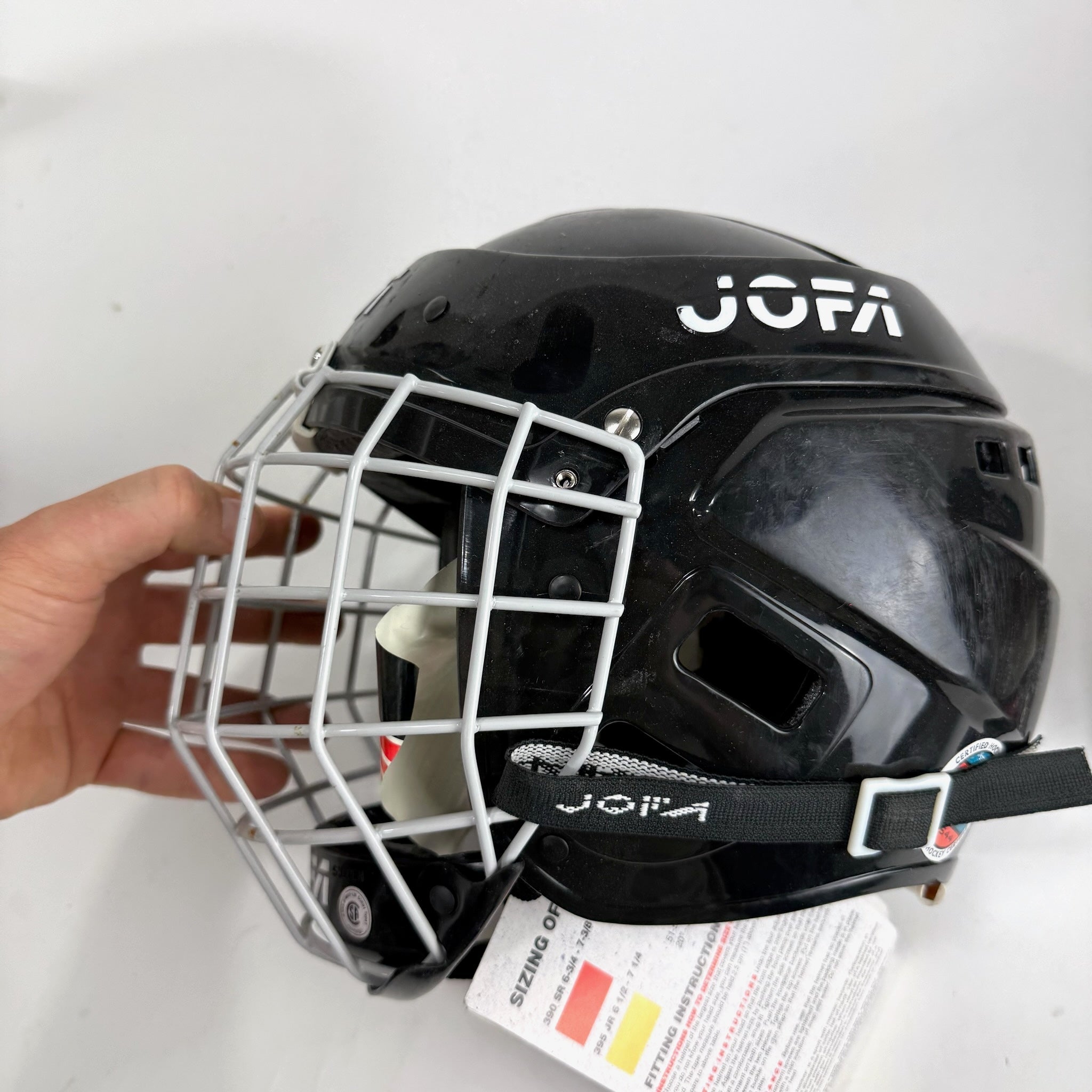 New Black Jofa 390 Hockey Helmet with Cage | Junior - Top Flight Hockey