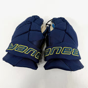 New Navy and Yellow Bauer Vapor Hyperlite Gloves | 14" | B577 - Top Flight Hockey