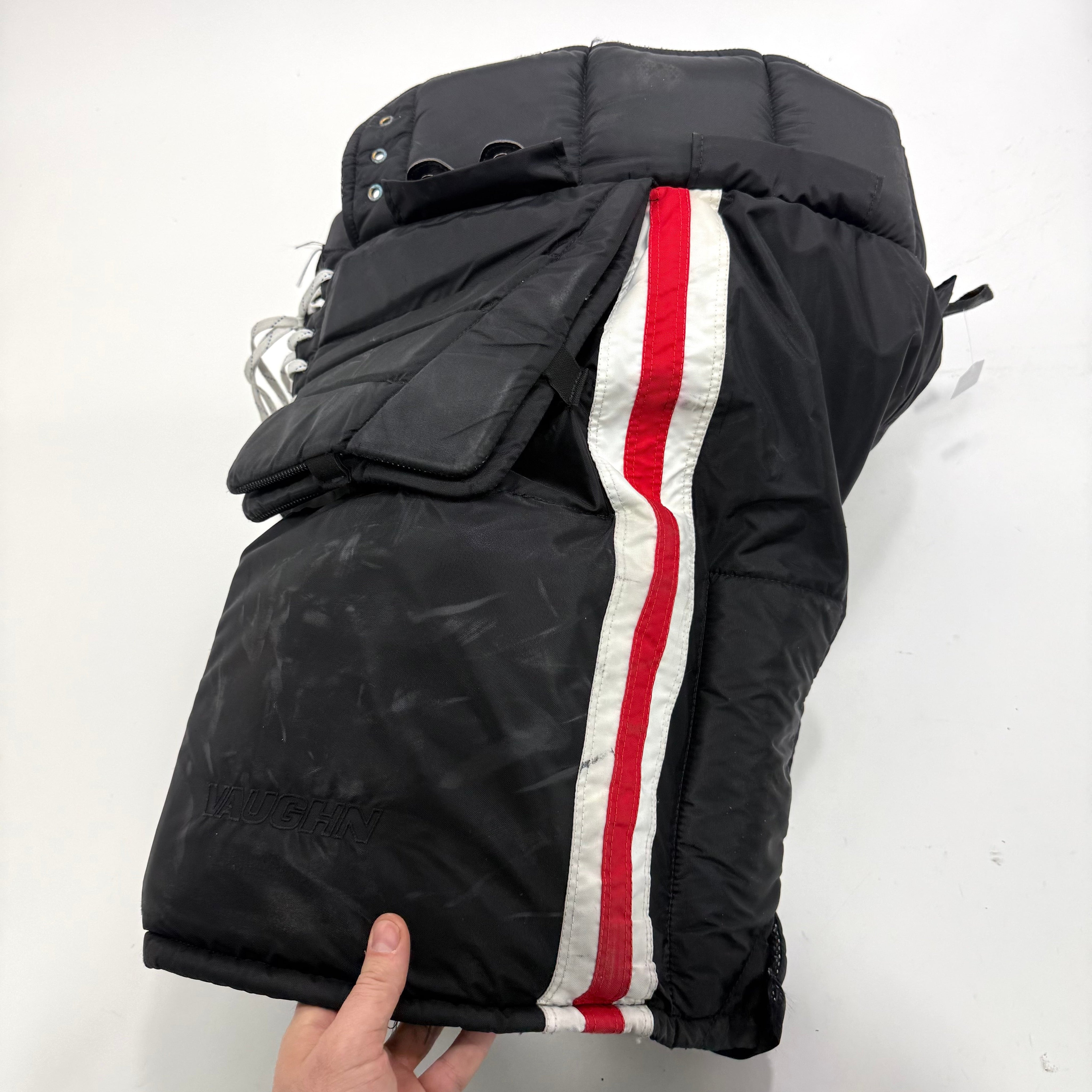 Used Black Chicago Blackhawks Vaughn Pro Goalie Pants | Size XL? | Soderblom | BH259 - Top Flight Hockey