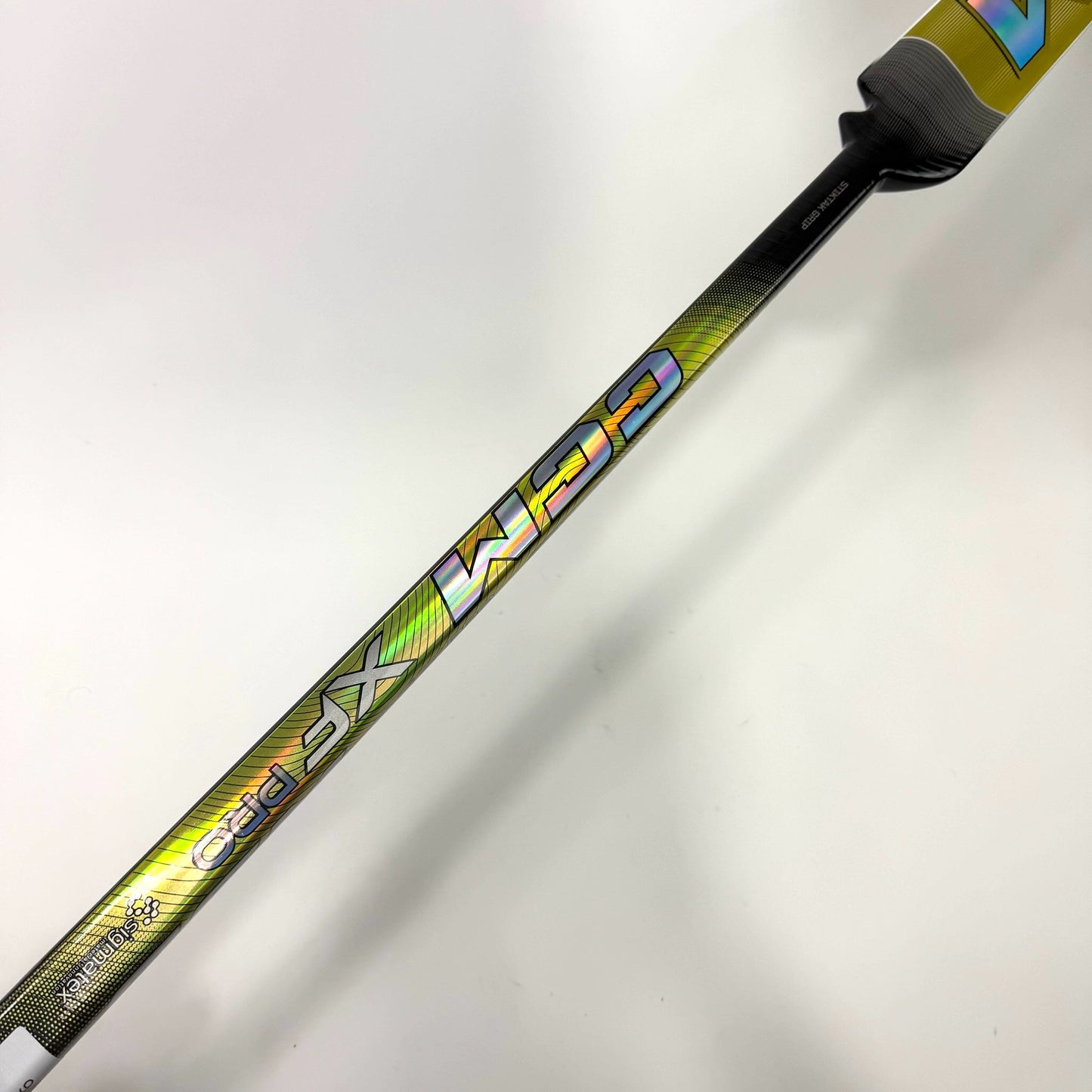 New Regular White/Gold CCM Tacks XF Pro Goalie Stick | 25" Paddle P31 Curve Grip | AB976