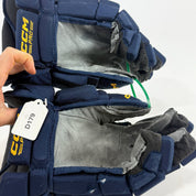 Used Navy STL Blues CCM HGCL Gloves | 15" | Faksa | D179 - Top Flight Hockey