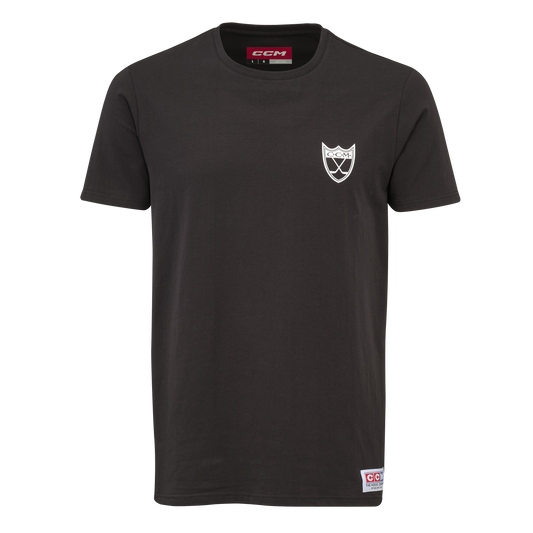 New CCM Black Monochrome Short Sleeve Shield Tee | Senior L | #191520735401 - Top Flight Hockey