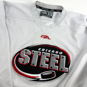 Used White Chicago Steel Pracrice Jersey | Size 52 | #4 | C70