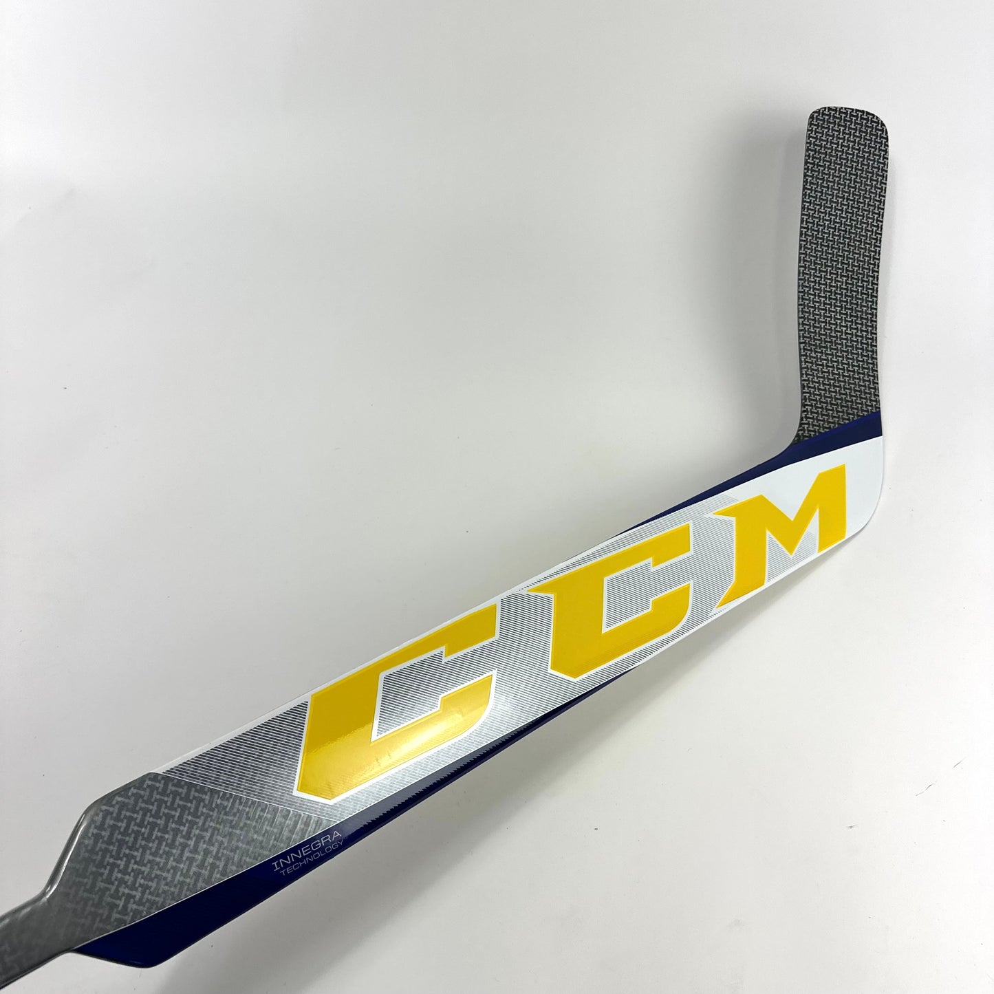 New Regular CCM EFlex 5 Pro Goalie Stick | Gold Blue | 26" Paddle | P4 Curve | Hofer | M526 - Top Flight Hockey