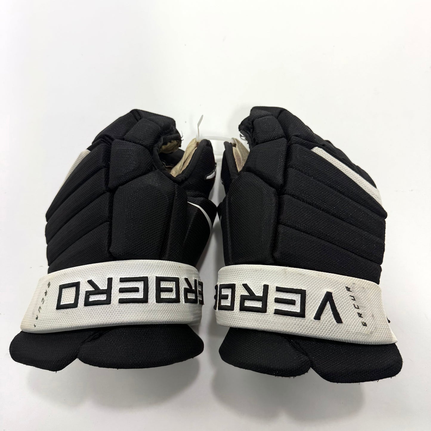 Used Black and White Verbero Gloves | 14" | #A116 - Top Flight Hockey