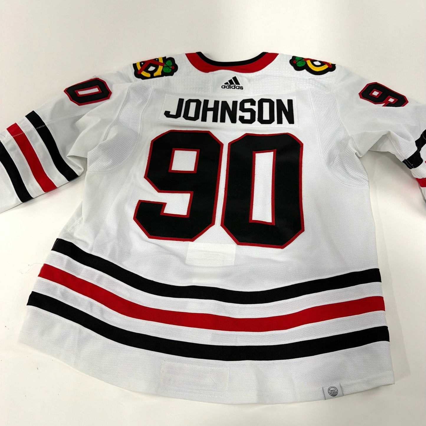 Tyler Johnson #90 Away Chicago Blackhawks Game Worn Jersey 2021-2022, Set 1 | Size 54 | 6265-25558