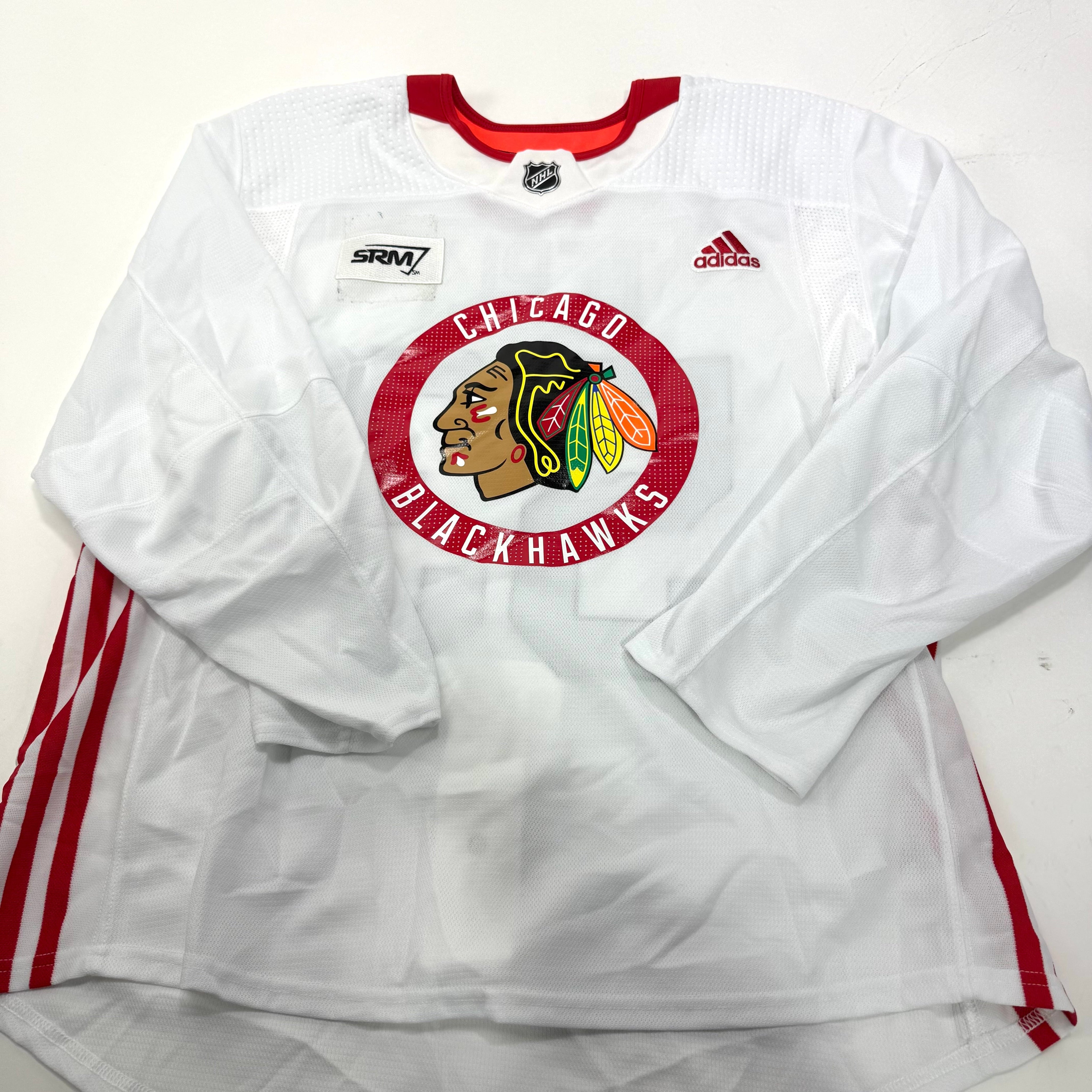 Used White Chicago Blackhawks Adidas MIC Practice Jersey | Size 56 | Teply #53 - Top Flight Hockey