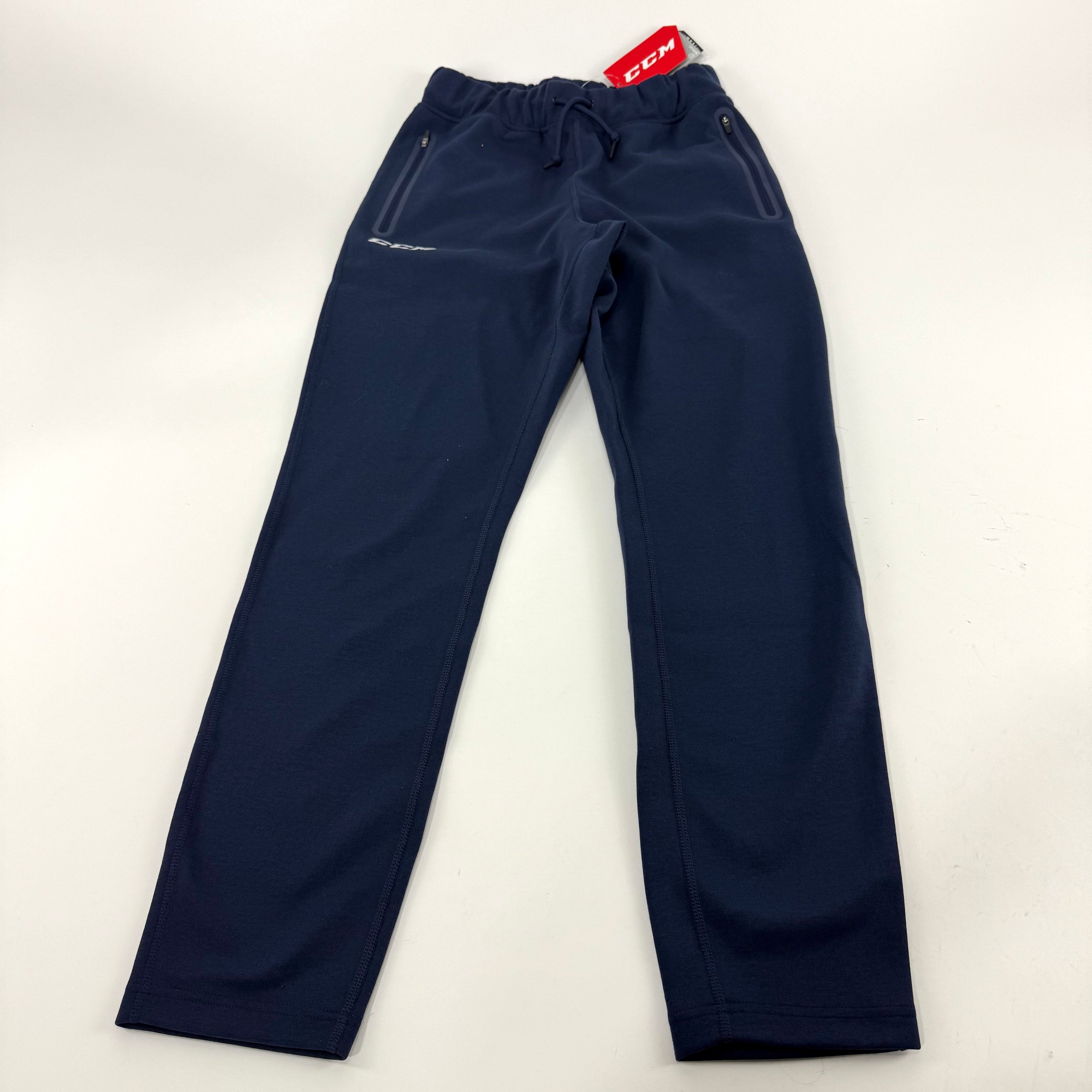 New Navy CCM Mens Premium Tapered Fleece Pant | Senior S | #191520015534 - Top Flight Hockey