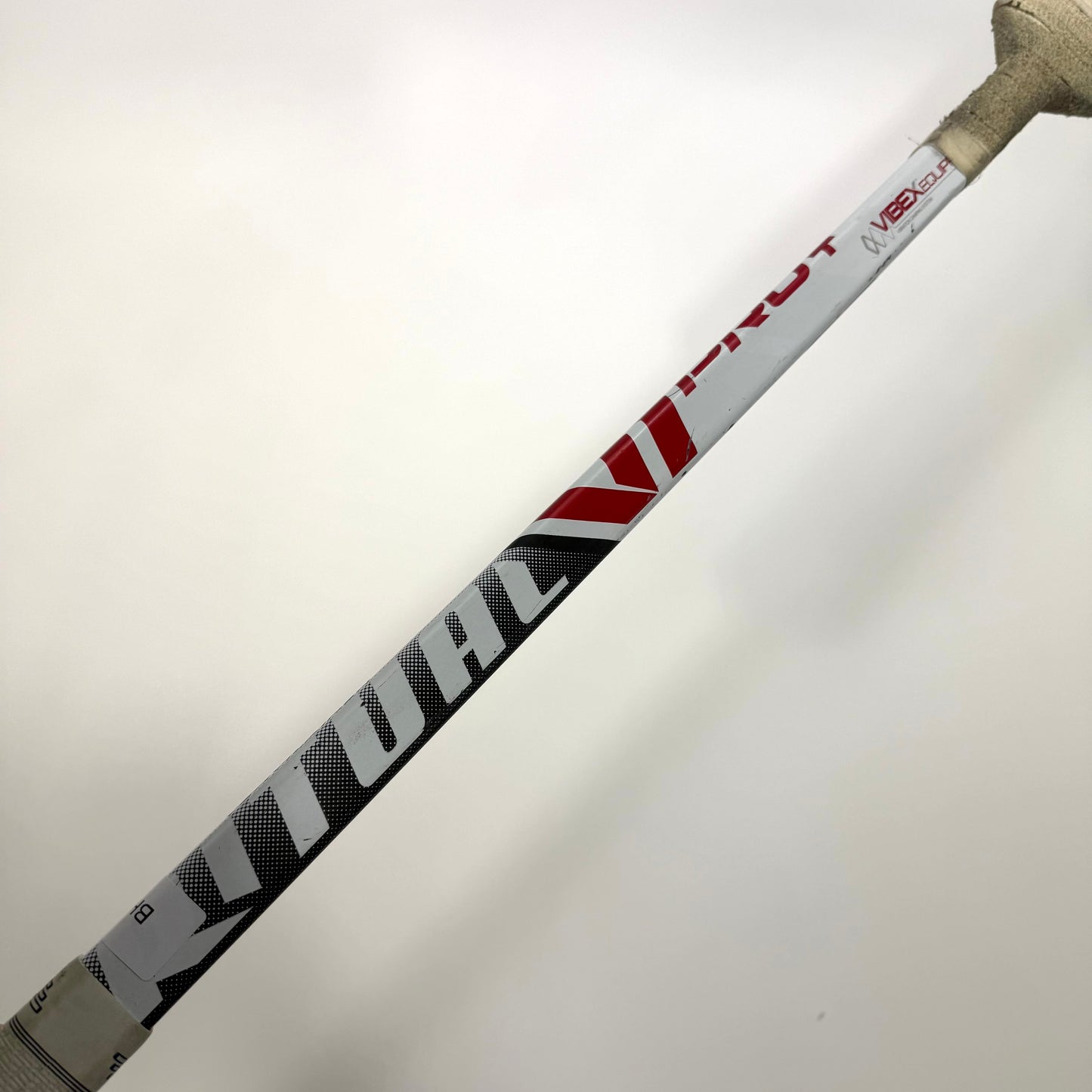 Used Regular White/Red/Blue Warrior Ritual V1Pro+ Goalie Stick | 25" Paddle P31 Curve | BH446