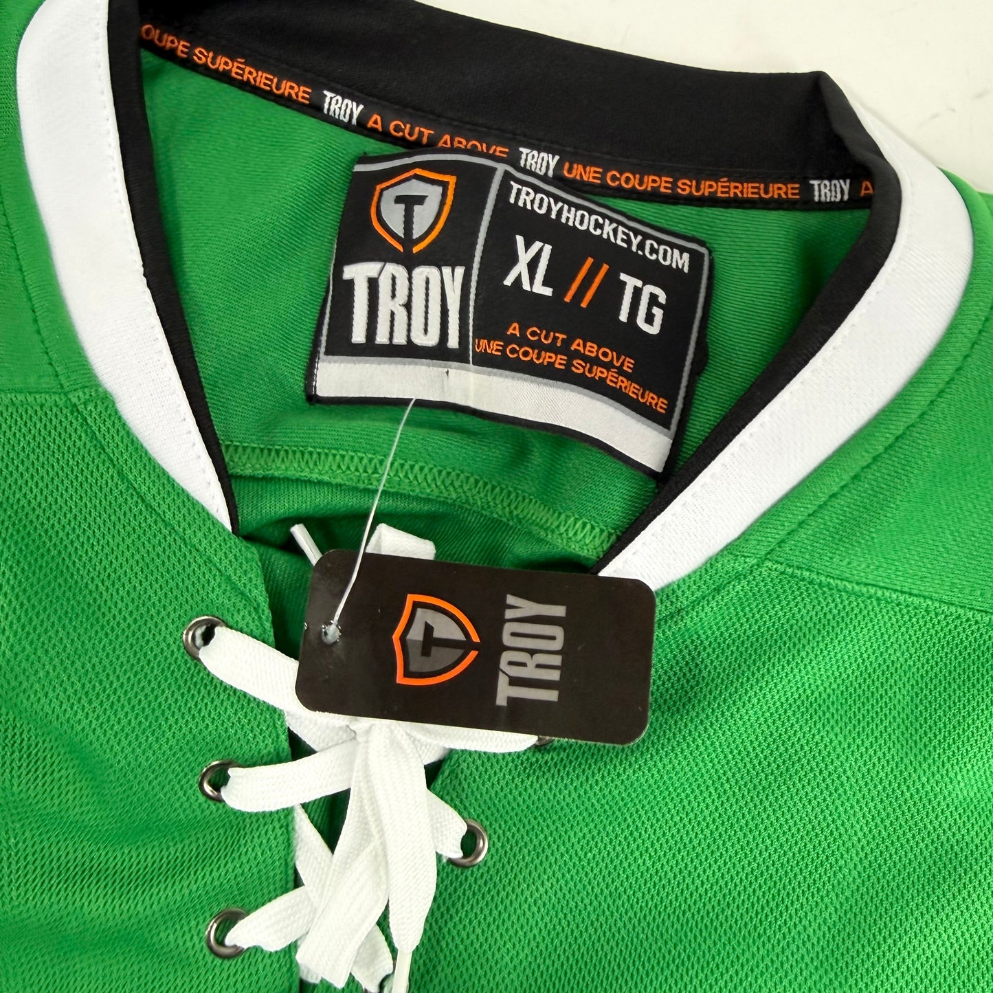 New Green, White, and Black Troy Blank Game Jersey | XL