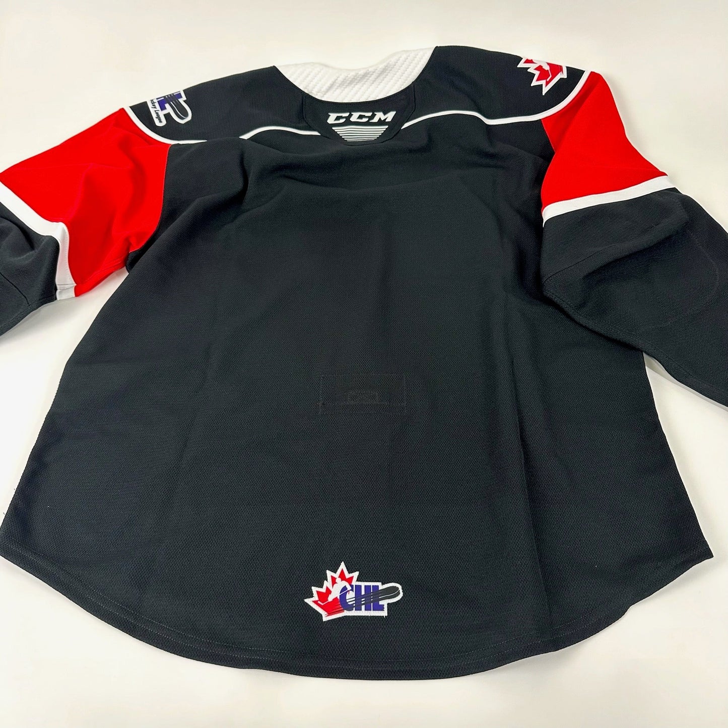 Brand New Black and Red CCM OHL MIC Game Jersey - Size 52 - Top Flight Hockey