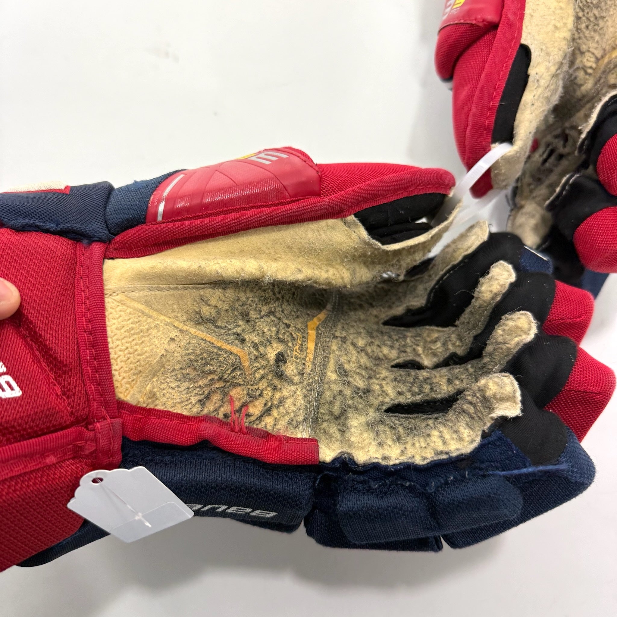 Used Navy/Red/White Bauer Supreme 3S Pro Gloves | 14" | A4 - Top Flight Hockey