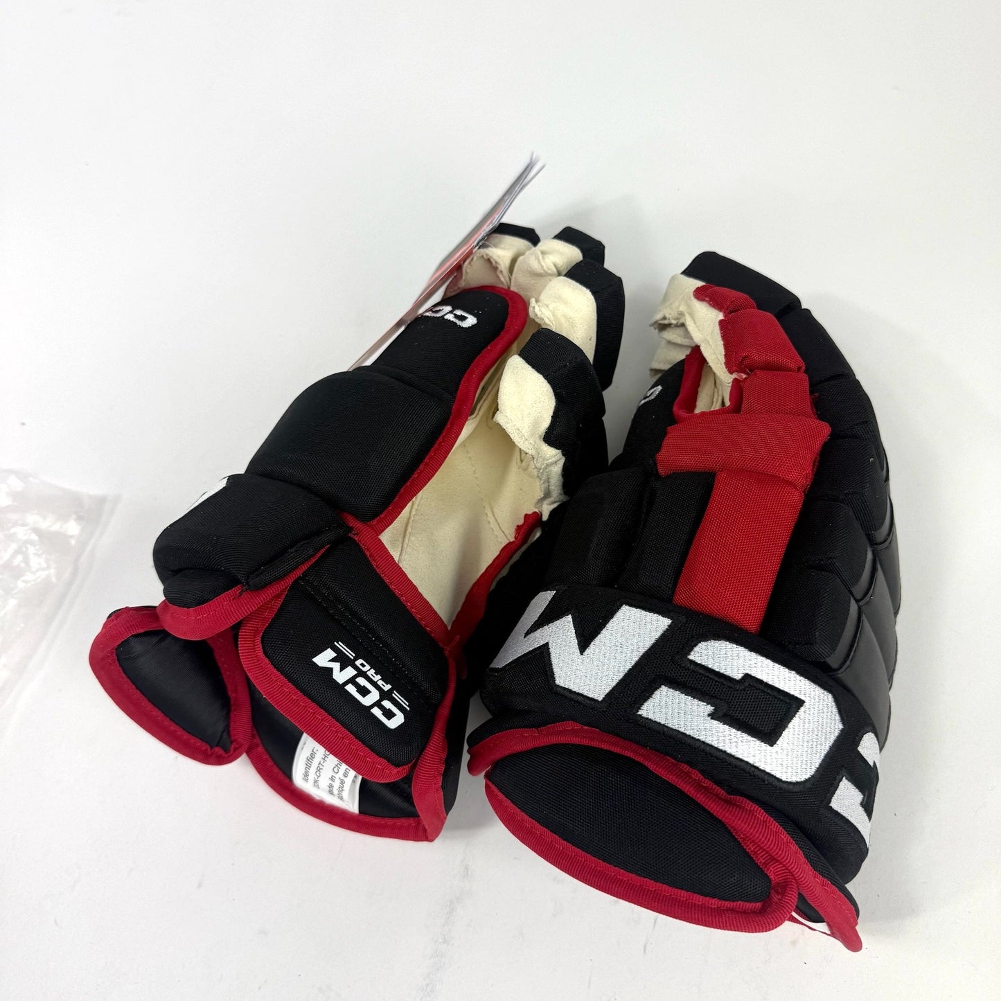 New Black and Red CCM HG97 Gloves | Chicago Blackhawks | 14" - #191035520493 - Top Flight Hockey
