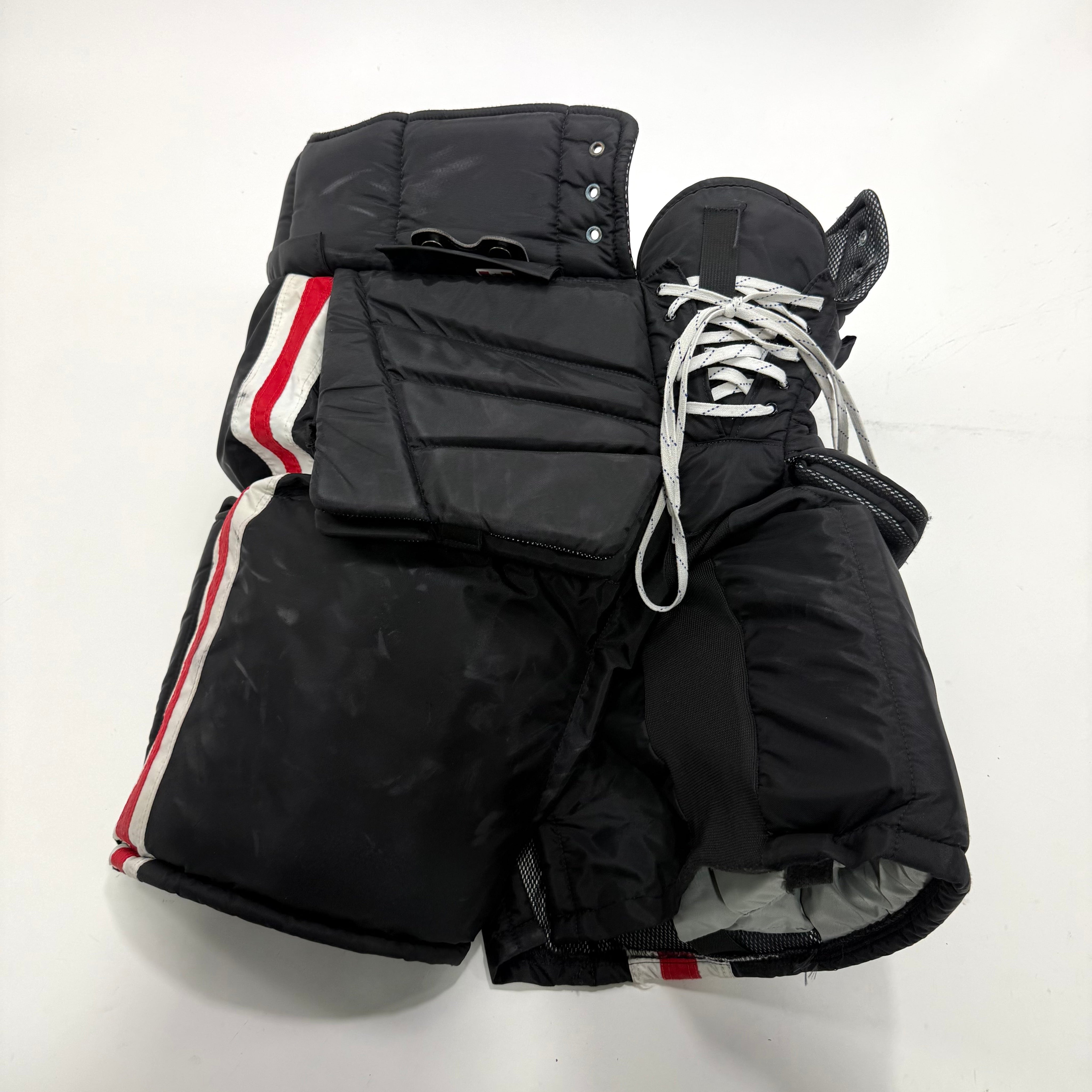 Used Black Chicago Blackhawks Vaughn Pro Goalie Pants | Size XL? | Soderblom | BH259 - Top Flight Hockey