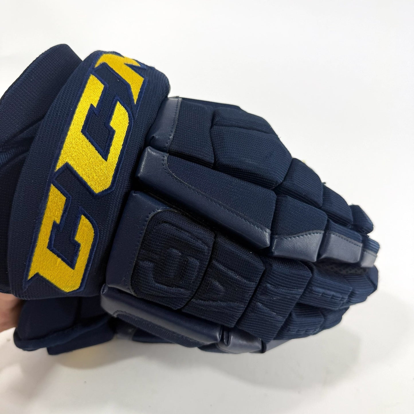 Used Navy STL Blues CCM HGCL Gloves | 14" | D111
